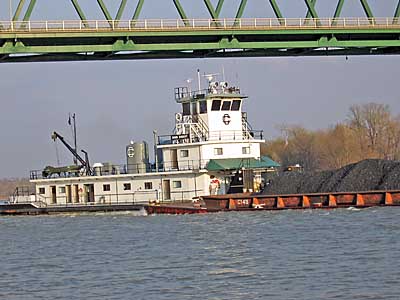 Coal Transport  - Ohio River,  Marietta, Ohio